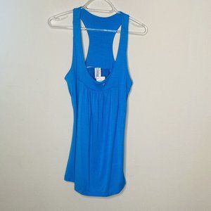 Voice Tank Top Women M Blue Striped Racerback Turquoise